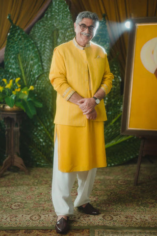 Corn Yellow Tissue Bandi & Kurta Set