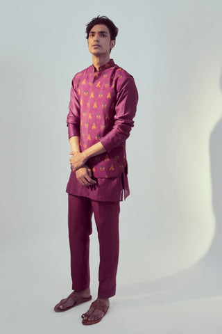 Magenta Kurta Bandi Set