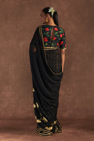 Black Springbud Saree