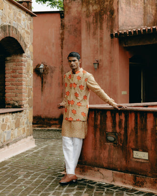 Biscuit brown kurta bandi set