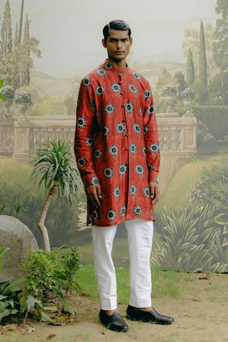 Ruby red kurta set