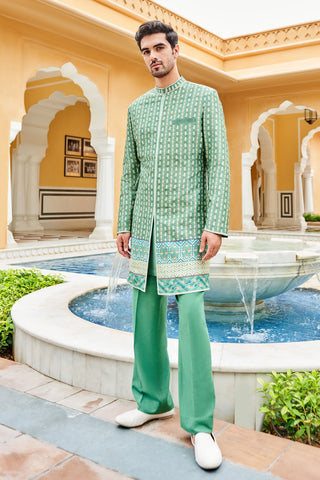 ELASH SHERWANI - GREEN