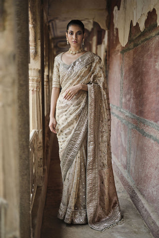 Ishama Handwoven Benarasi Silk Saree - Gold