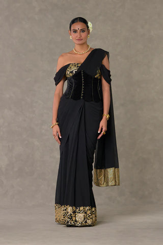 Black Neel- Kamal Corset Saree With Corset