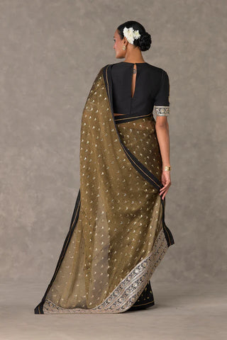 Black Winegarden Tissue Saree