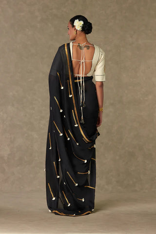 Black Tassel Gota Saree