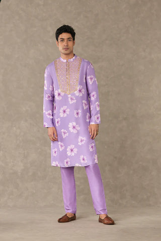 Lilac Parijat Kurta Set With Pants