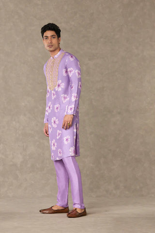 Lilac Parijat Kurta Set With Pants