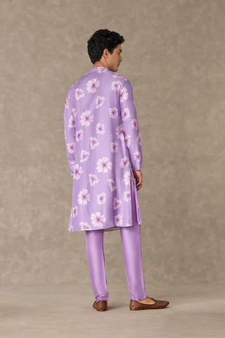 Lilac Parijat Kurta Set With Pants