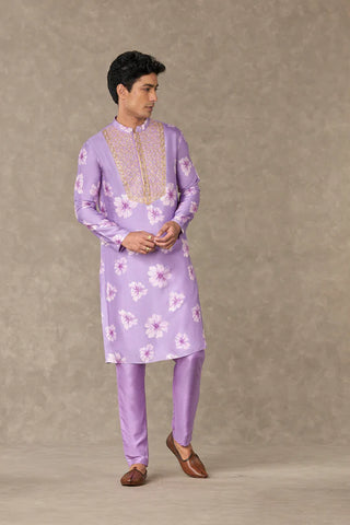 Lilac Parijat Kurta Set With Pants