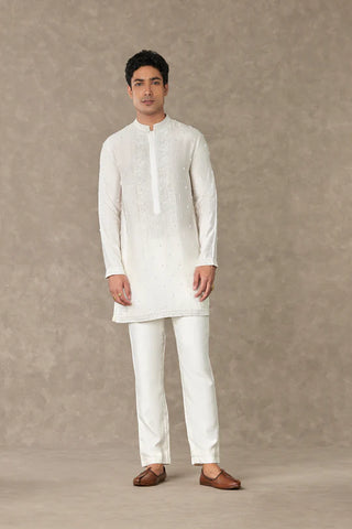 Ivory Pearl Kurta Set With Pants