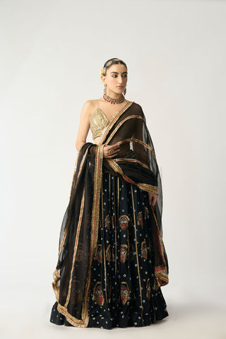 Reshma Bandhani Kala Kaptputli Lehenga Set