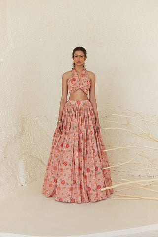 Floral Halter Lehenga