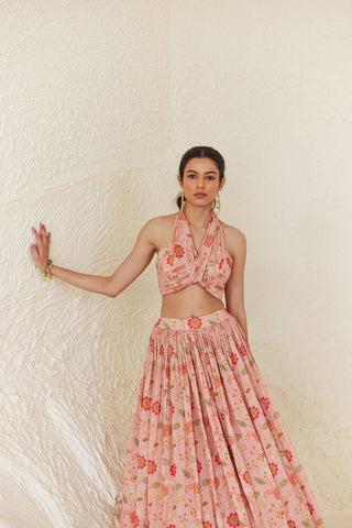 Floral Halter Lehenga