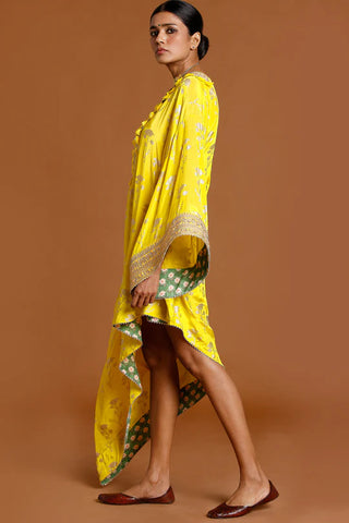 Lemon Yellow Periwinkle Kaftan