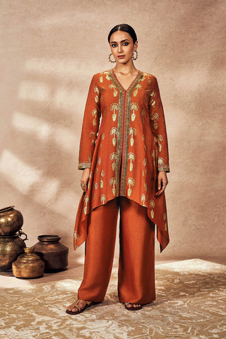 Rust Traveller's Palm Tunic Set