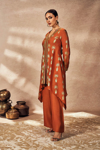 Rust Traveller's Palm Tunic Set