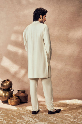 Ivory Palm Blooms Kurta With Pants