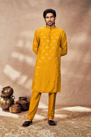 Yellow Mystic Kurta With Yellow Pants