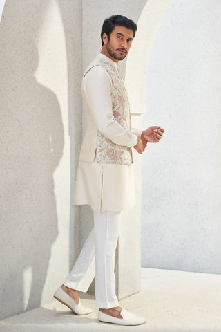 NIVAN NEHRU JACKET - IVORY