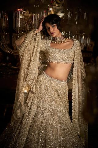 Champagne Pearl Lehenga Set