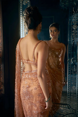 Copper Sequin Saree