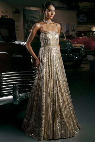 Silver Gold Crystal Gown