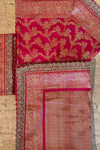 RANI PINK BENARAS SAREE