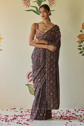 Black Beadwork Saree