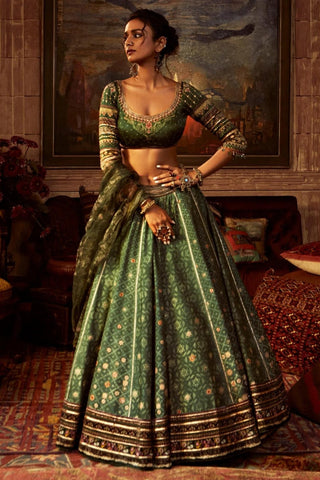 PRINTED LEHENGA ON CHANDERI HIGHLIGHTED