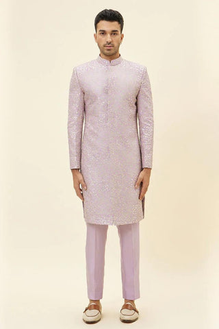 LILAC EMB JAAL SHERWANI WITH LILAC PANTS