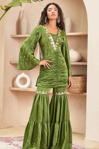 ESTHER - GREEN TUNIC & PANT SET