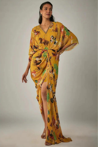 Mango Printed Drape Dress