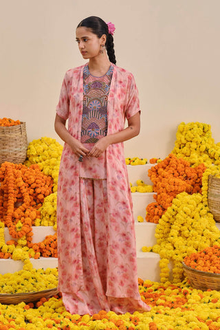 Rose Pink Kurta – Cape Set