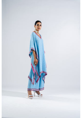 Ice Blue Kaftan Set