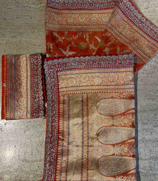 ORANGE BENARAS SAREE