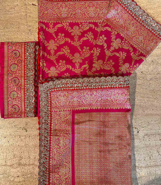 RANI PINK BENARAS SAREE