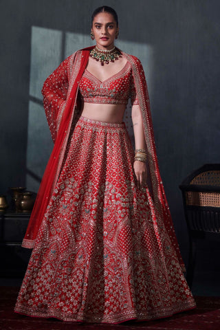 Ela Lehenga Set - Red