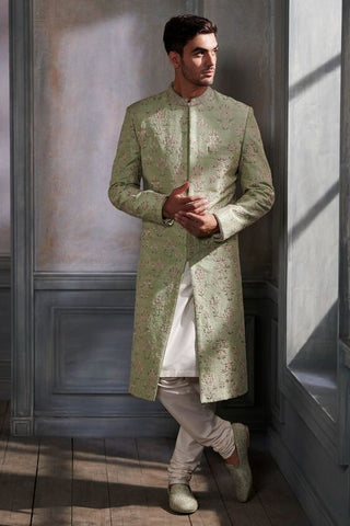 LINAY SHERWANI – SAGE GREEN