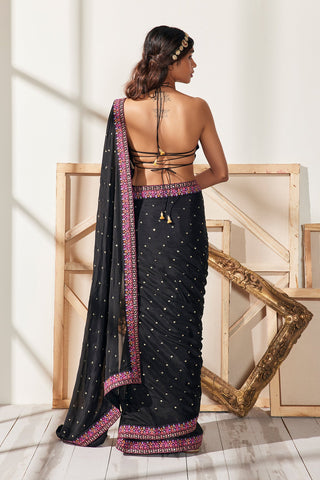 BLACK SECRET GARDEN SAREE