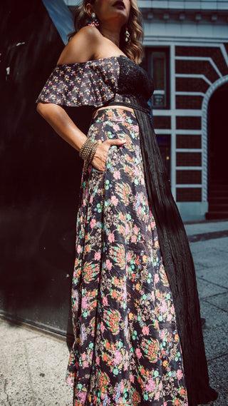 Black Frida Flora Lehenga