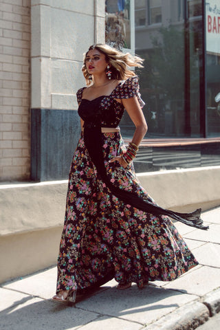 Black Frida Flora Lehenga