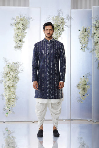 SG Midnight Mirror Work Sherwani Set