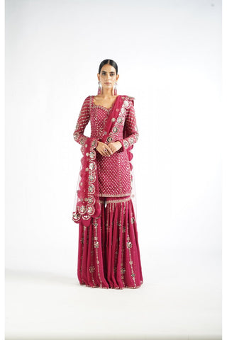 Mellow Wine Sharara Set