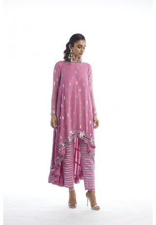 Dark Blush Asymmetrical Kurta Set