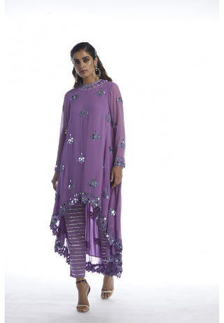 Catnip Purple Asymmetrical Kurta Set