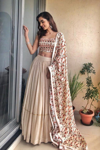 Off White Navajo Lehenga