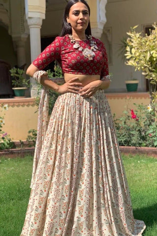 Georgette & Silk Lehenga