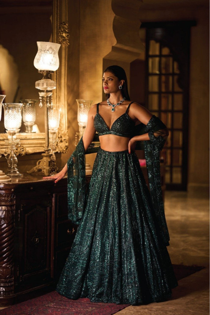 Emerald Green Lehenga Set – Studio East6