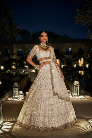 Cream & Gold Lehenga Set